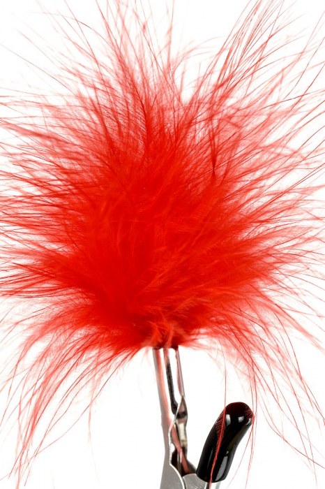 Зажимы для сосков с красным пухом Theatre - ToyFa - купить с доставкой в Саранске