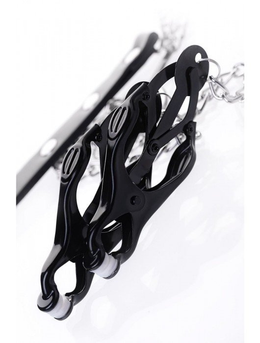 Черно-серебристые зажимы для сосков с кольцом для пениса TOYFA Metal - ToyFa - купить с доставкой в Саранске