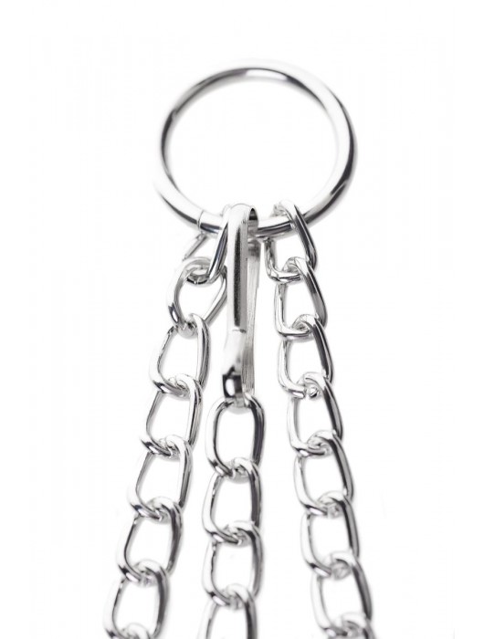 Серебристо-чёрные зажимы для сосков с кольцом для пениса TOYFA Metal - ToyFa - купить с доставкой в Саранске