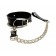 Черный ошейник с поводком из эко-кожи - БДСМ Арсенал - купить с доставкой в Саранске